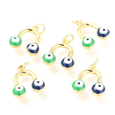 Brass Enamel Pendants KK-Y001-01D-G-1