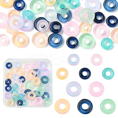 50Pcs 10 Styles Transparent Glass European Beads GLAA-YW0005-96-1