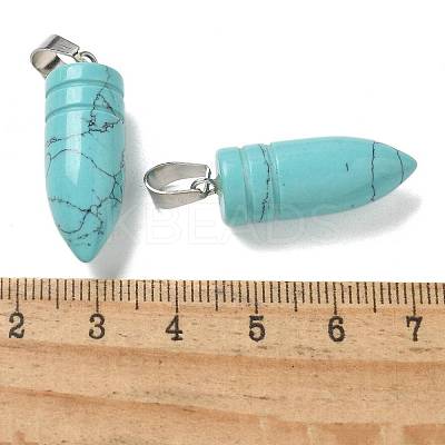 Synthetic Turquoise Pointed Pendants G-B127-18P-02-1