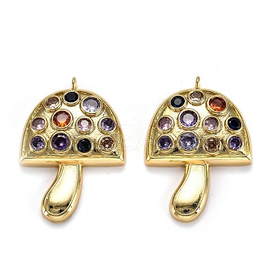 Autumn Theme Brass Micro Pave Cubic Zirconia Pendants ZIRC-L100-032G-1
