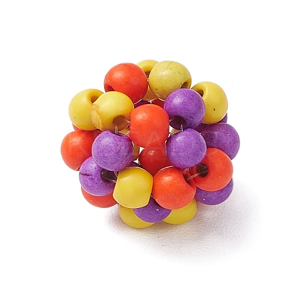Round Woven Beads TURQ-JF-4MM-01-1