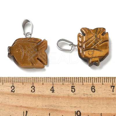 Natural Tiger Eye Pendants G-B127-16P-04-1