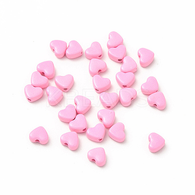 Heart Spray Painted Alloy Beads FIND-G053-01B-1