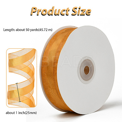 1Roll Solid Color Organza Ribbons ORIB-CY0001-02G-1