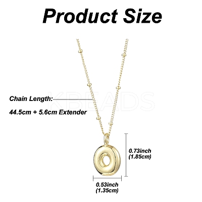 1Pc Initial Letter Brass Pendant Necklaces NJEW-YW0001-24O-1