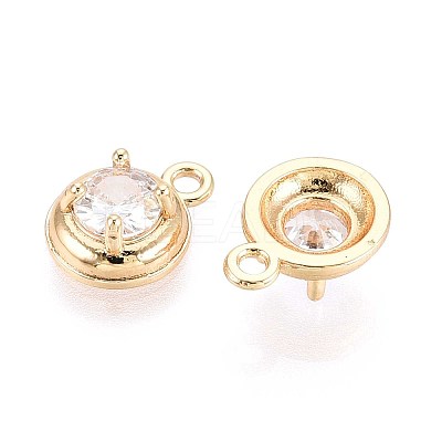 Brass Pave Cubic Zirconia Pendants KK-T071-41G-1