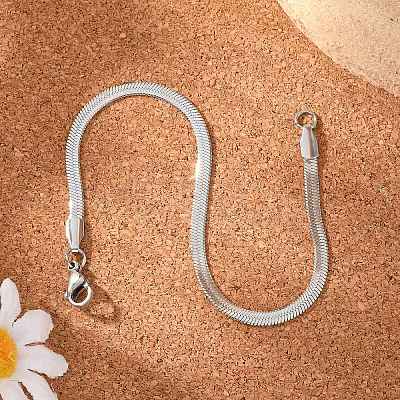 Tarnish Resistant 304 Stainless Steel Herringbone Chain Bracelets BJEW-P236-15P-1