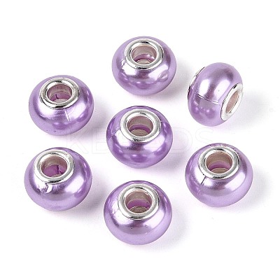 Imitation Pearl Style Resin European Beads RPDL-T003-001D-1