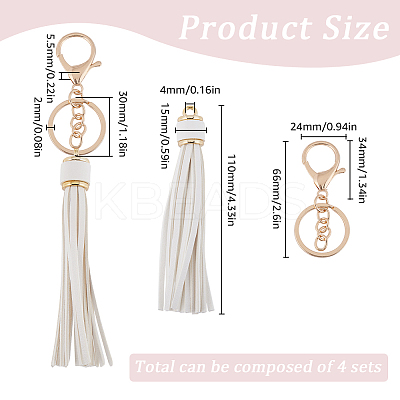 DIY PU Leather Tassels Keychain Kits DIY-SC0026-20C-1