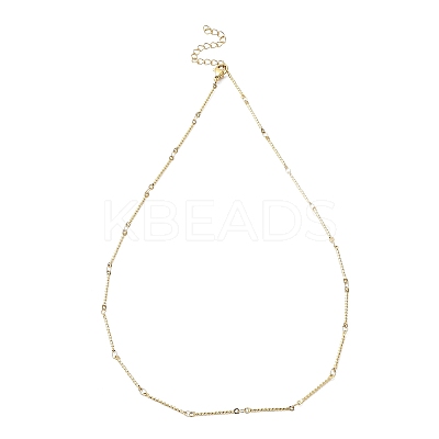 Ion Plating(IP) 304 Stainless Steel Twist Bar Link Chain Necklace NJEW-K249-08G-1