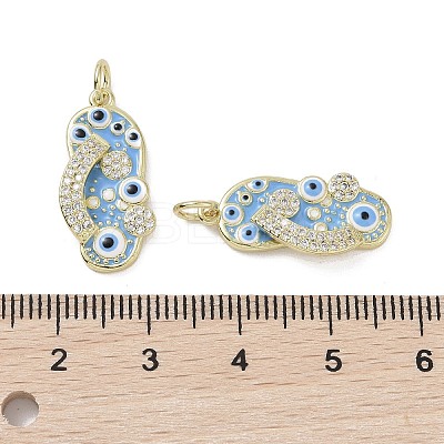 Real 18K Gold Plated Brass Micro Pave Cubic Zirconia Pendants KK-L209-073G-03-1