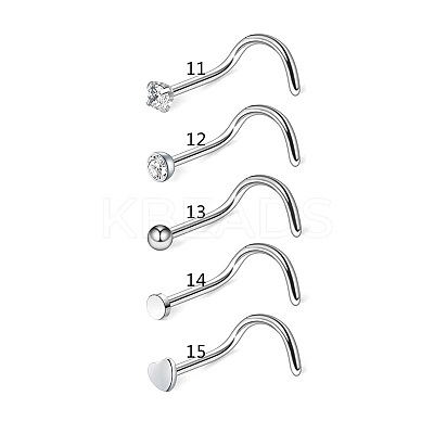 Clear Cubic Zirconia Nose Studs AJEW-PW0005-20B-1
