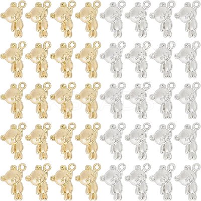 40Pcs 2 Colors Rack Plating Alloy Charms PALLOY-CA0002-39-1