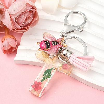 Resin & Acrylic & Faux Suede Tassel Keychain KEYC-YW00125-20-1