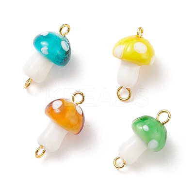 Handmade Lampwork Connector Charms PALLOY-JF01536-1
