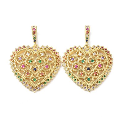 Brass Micro Pave Cubic Zirconia Pendant ZIRC-C021-17G-1