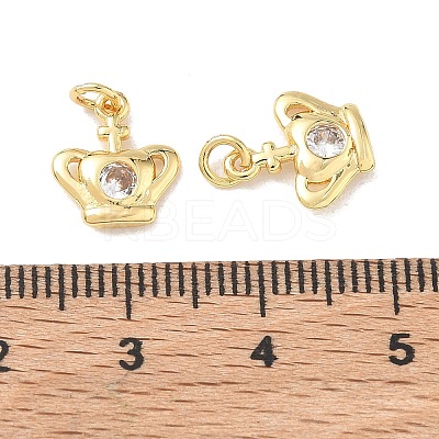 Brass Micro Pave Cubic Zirconia Charms KK-E797-01C-G-1