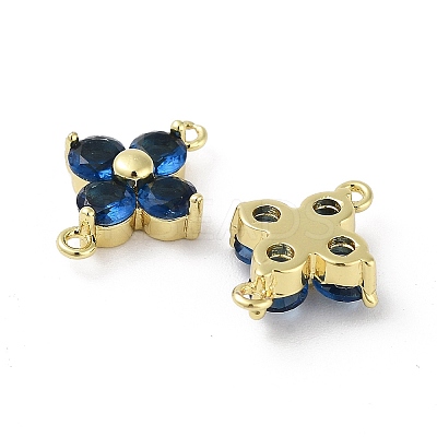 Rack Plating Brass Pave Cubic Zirconia Connector Charms X-KK-H474-20G-03-1