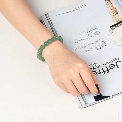 Natural Green Aventurine Round Beads Stretch Bracelets BJEW-PH0001-8mm-24-1