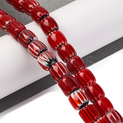 Handmade Lampwork Chevron Beads Strands LAMP-K041-01B-09-1