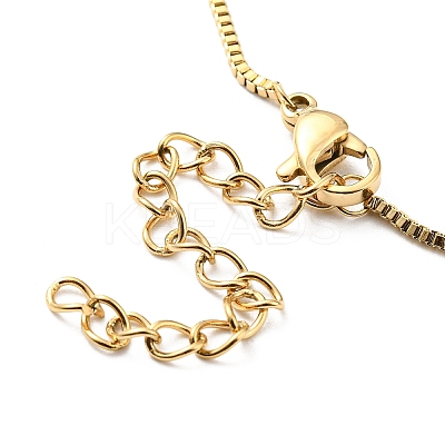 304 Stainless Steel Box Chain Necklace for Women NJEW-A008-02G-1