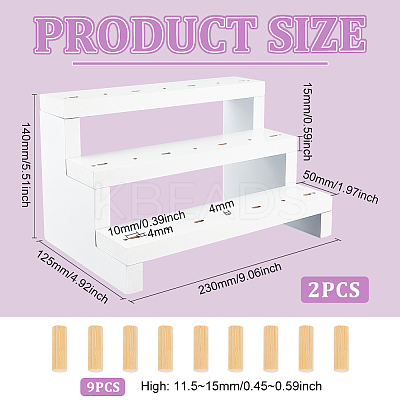 3-Tier Natural Wood Lollipop Display Risers ODIS-WH0030-56-1