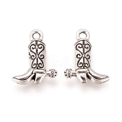 Tibetan Style Alloy Cowboy Boot Charms X-TIBEP-20076-AS-LF-1