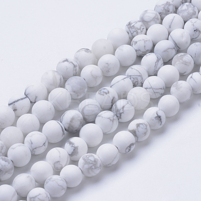 Natural Howlite Beads Strands G-T055-4mm-02-1