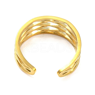 Real 18K Gold Plated Stainless Steel Cuff Earrings LS-EJEW-D072-01A-G-1