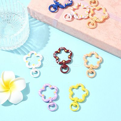 10Pcs Spray Painted Alloy Swivel Snap Hook Clasps FIND-FS0004-56-1
