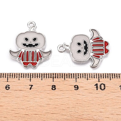 Halloween Theme Rack Plating Luminous Alloy Enamel Pendants ENAM-N056-232P-1