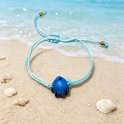 Handmade Porcelain Bead Braided Bead Bracelets WGDE3B3-03-1