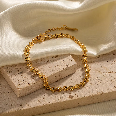Minimalist 304 Stainless Steel Heart Link Bracelets QJ7944-1