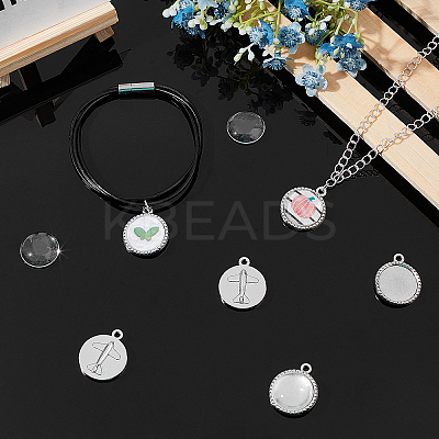 200Pcs DIY Half Round Pendant Making Kits DIY-AR0001-37AS-1