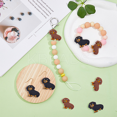 12Pcs 2 Colors Dog Food Grade Eco-Friendly Silicone Focal Beads FIND-DC0005-16-1