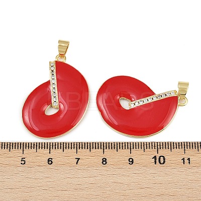Brass Micro Pave Cubic Zirconia Pendants KK-C095-05G-1