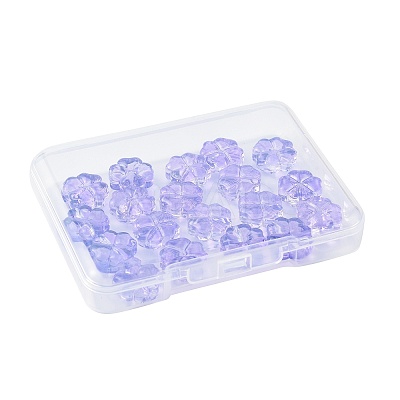 20Pcs Transparent Spray Painted Glass Beads GLAA-FS0002-40C-1