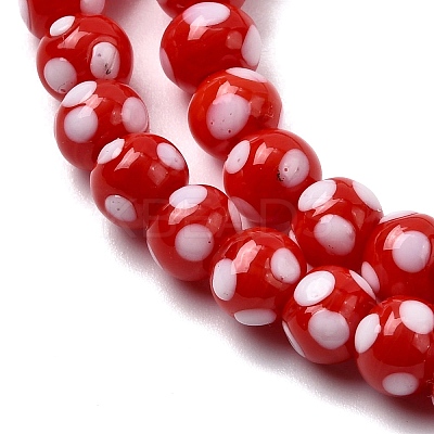 Handmade Lampwork Beads LAMP-D002-6mm-01-1