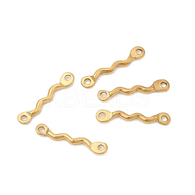 304 Stainless Steel Wavy Bar Links Connector Charms STAS-A134-01N-G-1