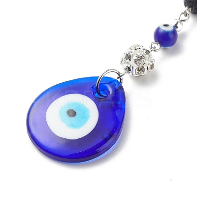 Handmade Lampwork Evil Eye Pendant Decoration HJEW-JM00791-01-1