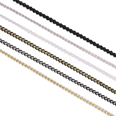 6 Yards 6 Colors Polyester Braided Lace Trim OCOR-GL0001-18-1