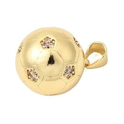Sports Theme Brass Micro Pave Clear Cubic Zirconia Pendants KK-Z150-21G-01-1