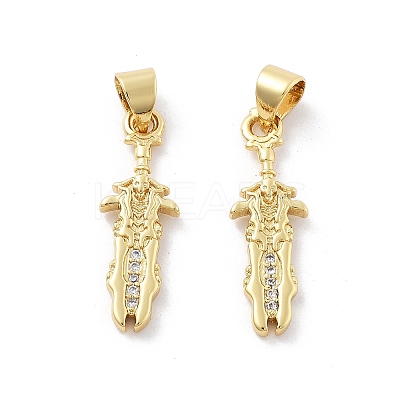 Brass Micro Pave Cubic Zirconia Pendants KK-Z098-05G-1