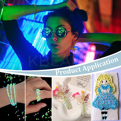 150G 15 Colors Luminous Round Glass Seed Beads SEED-PH0002-44-1