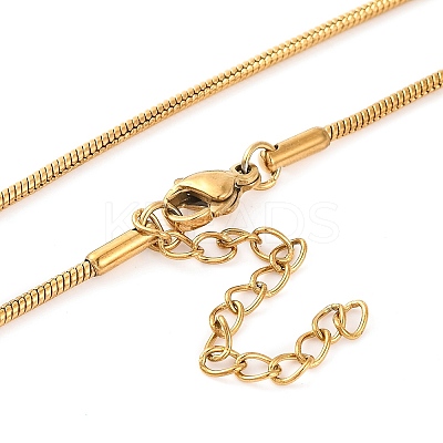 201 Stainless Steel Round Snake Chain Necklaces for Women LS-NJEW-G140-06C-G-1-1
