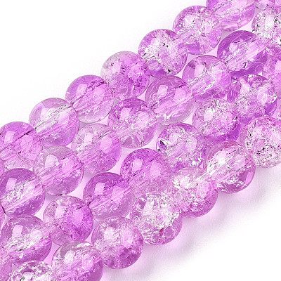 Baking Paint Crackle Glass Beads Strands X-CCG-S001-8mm-14-1
