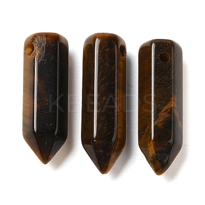 Natural Tiger Eye Pointed Pendants G-C158-05E-1