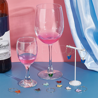 DIY Butterfly Wine Glass Charms Making Kit DIY-UN0004-69-1