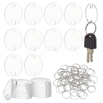 DIY Blank Oval Charm Keychain Making Kit DIY-BC0012-42-1