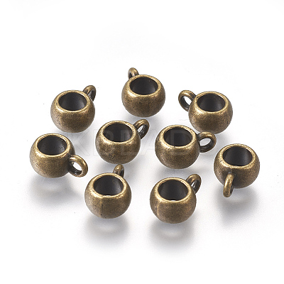 Tibetan Style Alloy Rondelle Tube Bails TIBE-YW0001-45AB-1